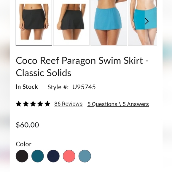 NWT Coco Reef Swim Skirt, Medium - Picture 4 of 6